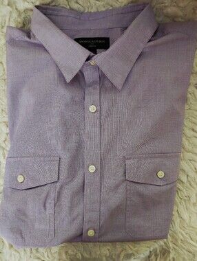 Banana Republic Men's Lavender Casual Button-Down Shirt